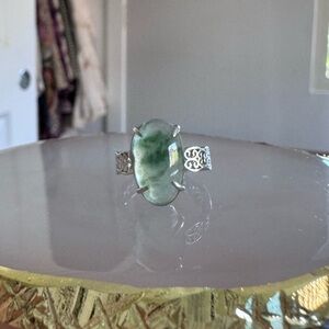 Jadeite ring Silver setting